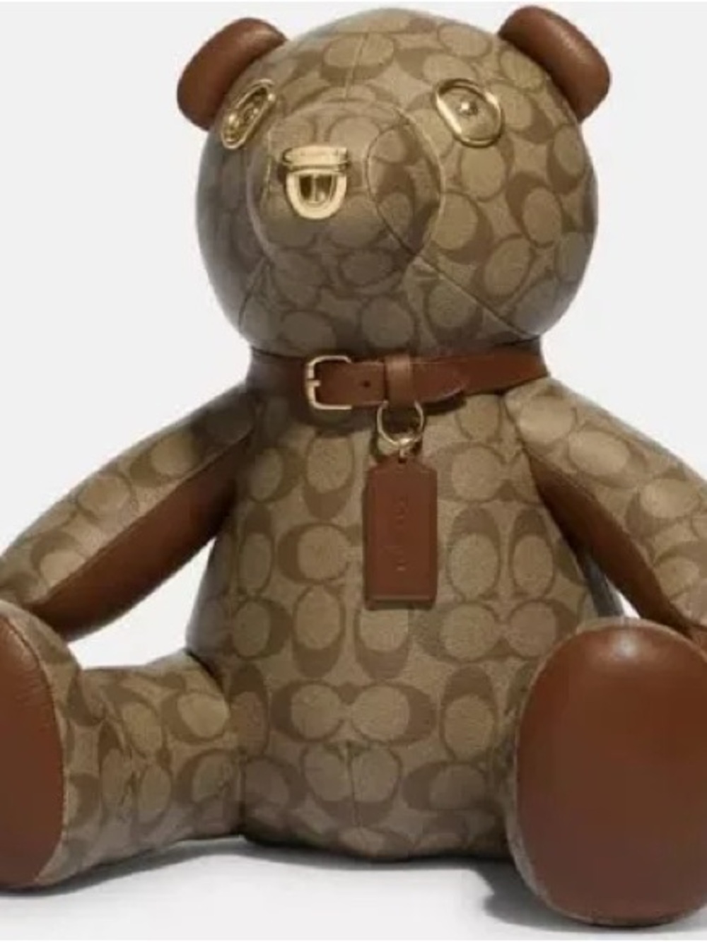 Coach New Collectible Bear In Signature Canvas NWT